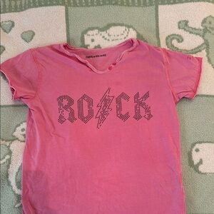 Zadig & Voltaire Pink T shirt. Size unknown: (fits an xs in women’s)